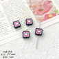 Heart Cube Metal Beads 9mm Enamel Painted Alloy 10pcs 9