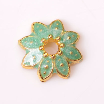 Alloy Flower Bead Caps 10mm Colorful Enamel Tibetan 100pcs 14