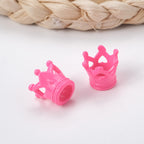 Painted Crown Acrylic Beads 12mm 14mm Hole Vibrant Pastel Colors 100pcs 2