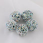 Natural Shell Embeded Rhinestone Bubblegum Ball Rhinestone Beads 16mm 10pcs 15