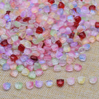 Gradient Tulip Petals Leaves Glass Beads Petal 9mm Leaf 14mm 100pcs