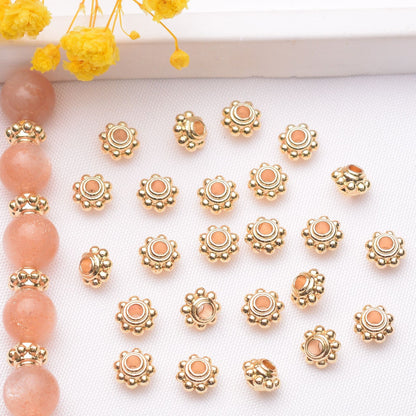 Alloy Sun Shaped Spacer Beads 4mm 5mm Tibetan Style 100pcs