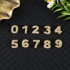 Number Metal Beads 10mm Golden Rhinestone Embeded 50pcs