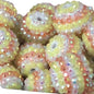 Rhinestone Bubblegum Beads 16-22mm Yellow Orange White Striped Resin 5pcs 3