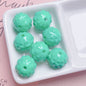 Painted Round Acrylic Beads 17mm Glossy Pineapple Texture 20pcs 12