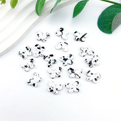 Spray Painted Butterfly Heart Star Acrylic Beads Black and White 100pcs 15