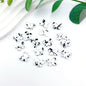 Spray Painted Butterfly Heart Star Acrylic Beads Black and White 100pcs 15