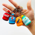 PVC Drip Drink Bottle Keychain Colorful Soft Material Charm 4