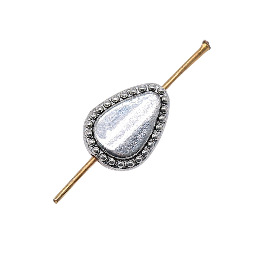 Water Drops Metal Beads 13mm Antique Silver Tone Zinc Alloy 30pcs 3