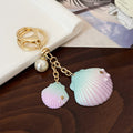 Gradient Shell Alloy Keychain with Pearl and Star Accents 5
