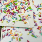 Bamboo Tube Metal Beads 3x8mm Baking Painted Alloy 40pcs 4