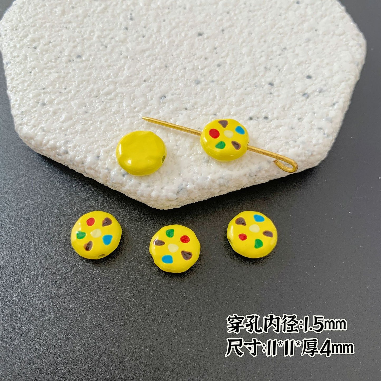 Baking Painted Series Metal Beads Colorful Glossy Alloy 20pcs 27