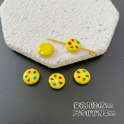 Baking Painted Series Metal Beads Colorful Glossy Alloy 20pcs 27