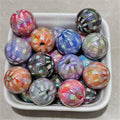 Plating Round Acrylic Beads 16mm UV Woven Plaid Pattern 100pcs