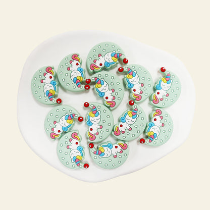 Silicone Focal Beads Lunar Unicorn Holding Moon 20pcs 6