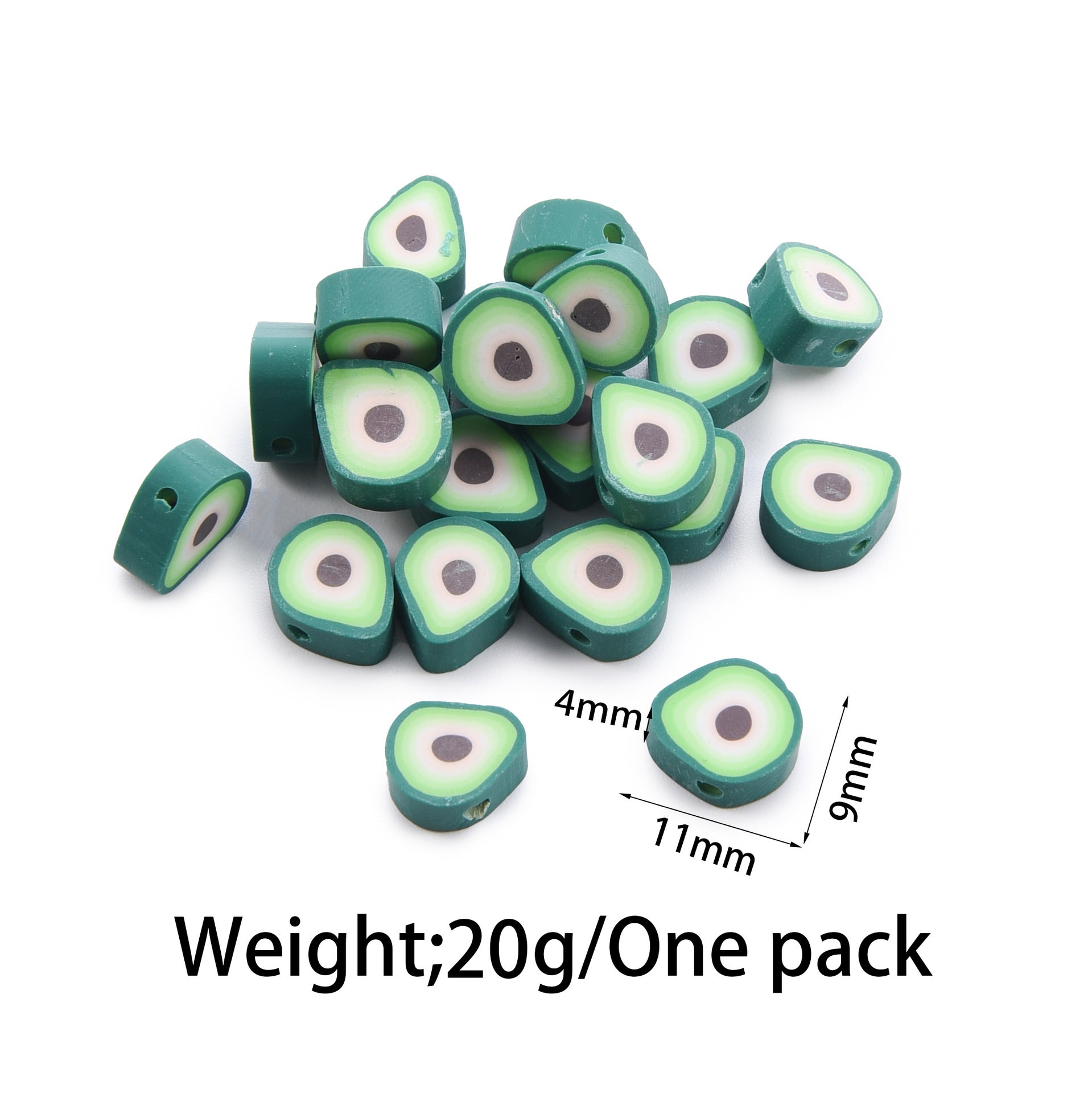 Flat Clay Beads Fruit and Christmas Tree Pattern Polymer 50pcs 8