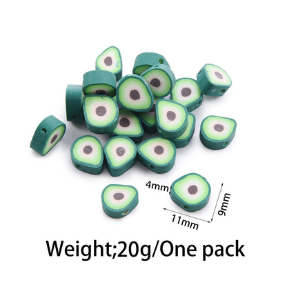 Flat Clay Beads Fruit and Christmas Tree Pattern Polymer 50pcs 8