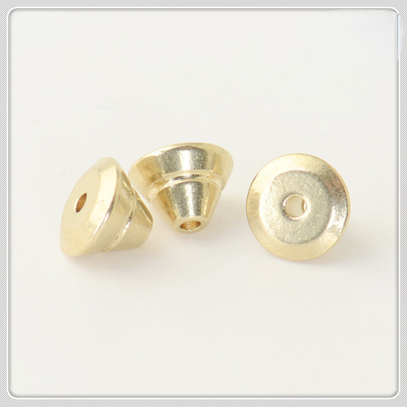 Brass Tower Metal Beads 7mm Double Layer Stepped Finish 100pcs