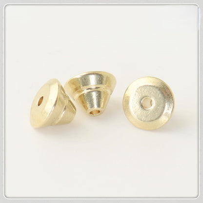 Brass Tower Metal Beads 7mm Double Layer Stepped Finish 100pcs