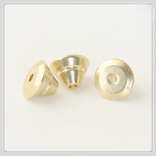 Brass Tower Metal Beads 7mm Double Layer Stepped Finish 100pcs
