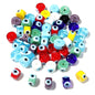 Lampwork Glass Beads Evil Eye Barrel 9mm Glossy Cylindrical 10pcs