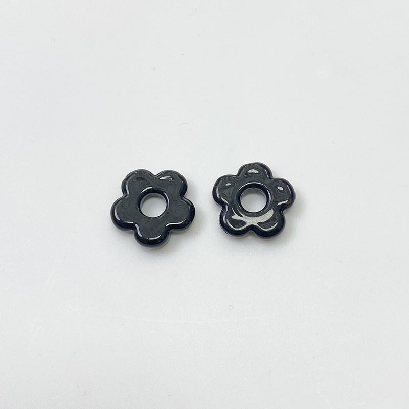 Lampwork Glass Beads Five Petal Flower 15mm Solid Color 10pcs 3