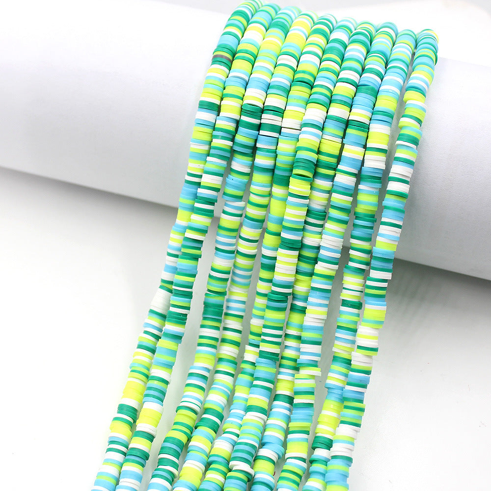 Flat Disc Clay Beads 6mm Colorful Matte Polymer 10strands 17