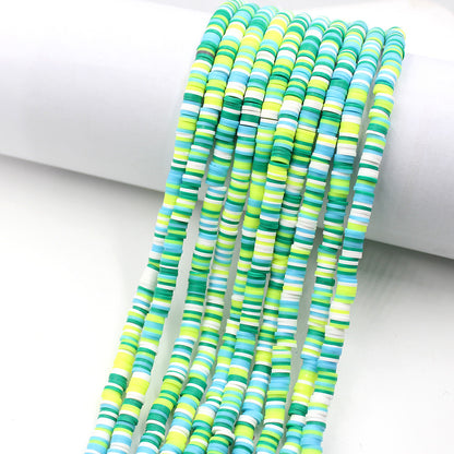 Flat Disc Clay Beads 6mm Colorful Matte Polymer 10strands 17