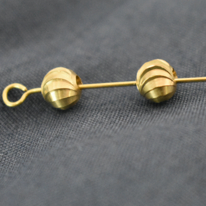 Brass Concave Spiral Metal Beads 2.5-8mm Twisted Groove 100pcs 2