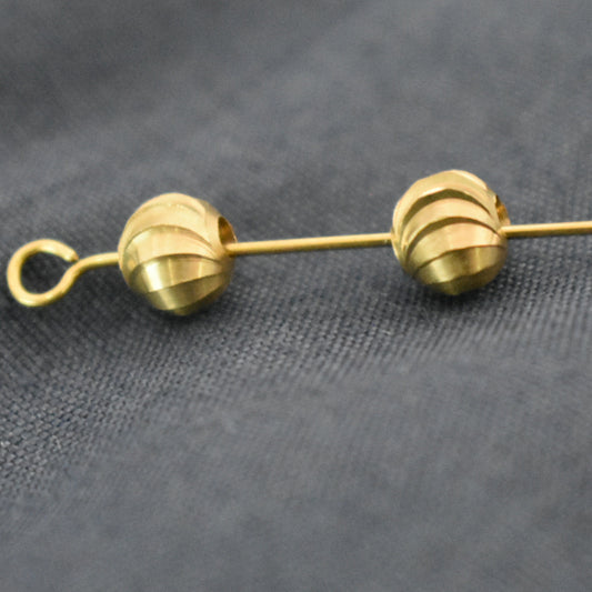 Brass Concave Spiral Metal Beads 2.5-8mm Twisted Groove 100pcs 2