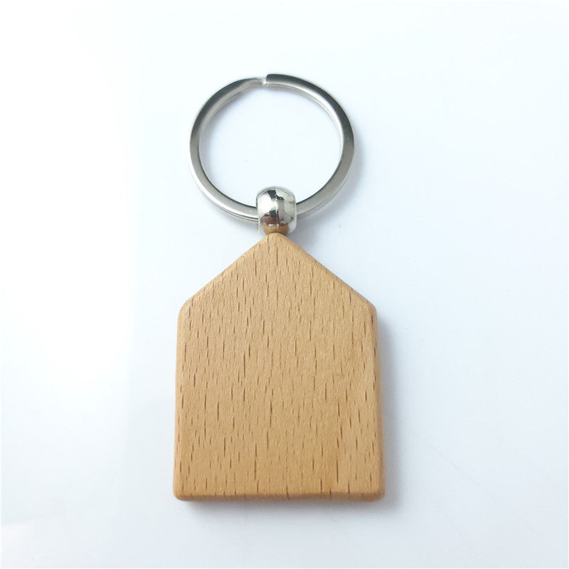 Wooden Blank Keychain Minimalist Natural Wood Shapes 11