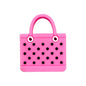 Silicone Focal Beads Simulated Beach Bag Textured with Round Handles 20pcs 8