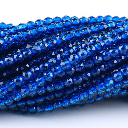 Transparent Disc Seed Glass Beads 2mm Glossy Blue Tones 360pcs 2 Strands 31