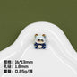 3D Panda Resin Beads 16-18mm Pearly White Metallic Blue Vertical Hole 20pcs 6