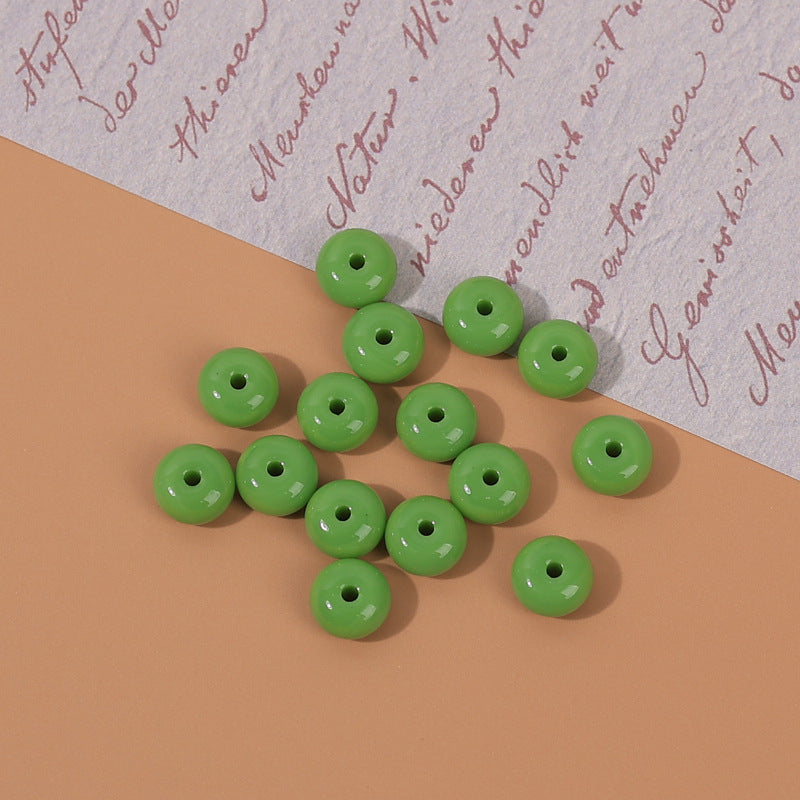 Glass Round Spacer Beads 6mm 8mm Imitation Jade Color 100pcs 11