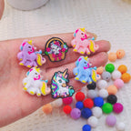 Silicone Focal Beads Unicorn Pastel Colors Bright Palette 20pcs