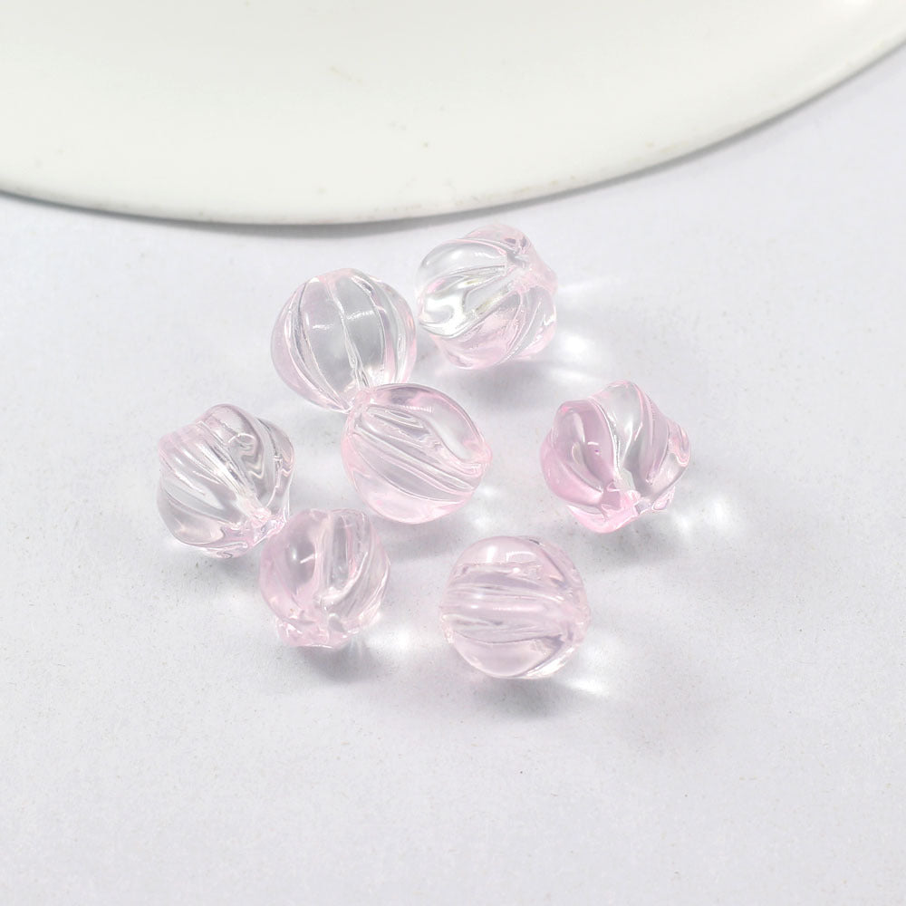 Pumpkin Glass Beads 10mm Imitation Jade Transparent Colors 20pcs 3
