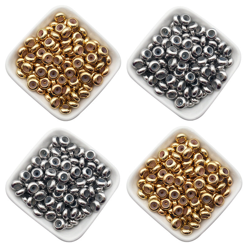Stainless Steel Crimp Metal Beads 8mm Smooth Large Hole 20pcs 2