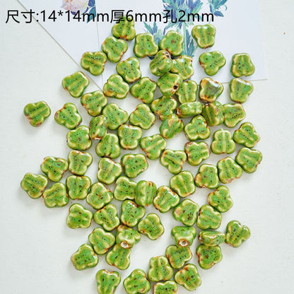Tiny Butterfly Ceramic Beads 14mm Fambe Glaze Glossy 10pcs 11