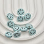 Smiling Face Metal Beads 10mm Baking Painted Zinc Alloy 50pcs 8