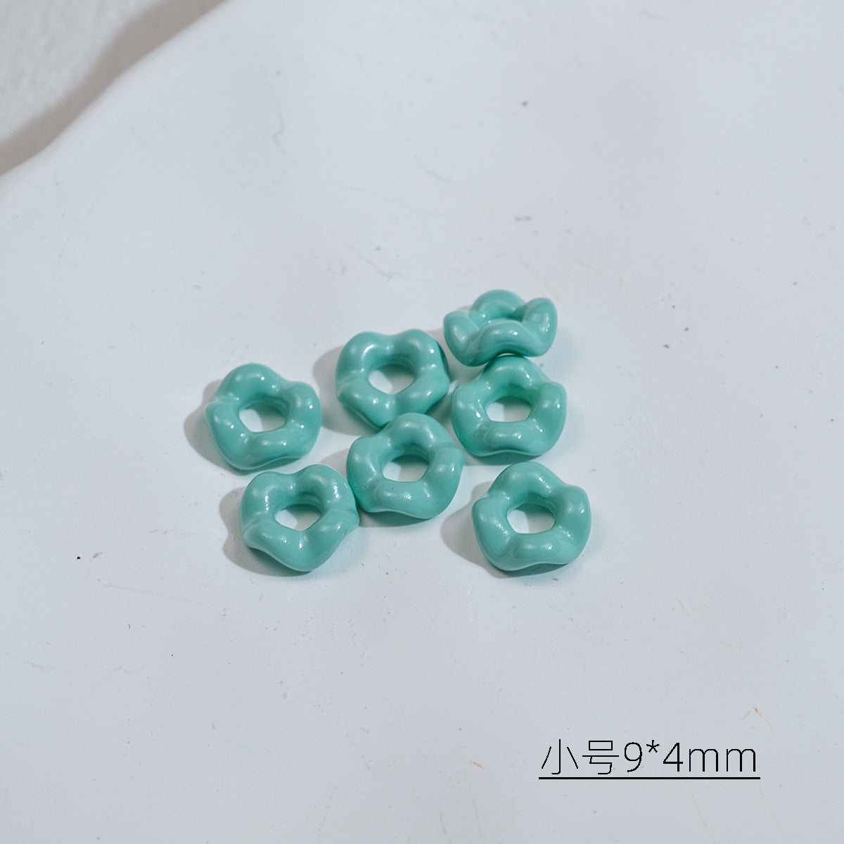 Acrylic Wavy Spacer Beads 9mm Mini Glossy Finish 100pcs 7