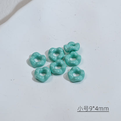 Acrylic Wavy Spacer Beads 9mm Mini Glossy Finish 100pcs 7