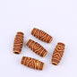 Oval Acrylic Beads Imitation Wood Pattern Orange Tribal 100pcs 4