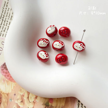 Character Metal Beads 17mm Hello Kitty Doll Head & Stamp Alloy 10pcs 22