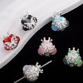 Butterfly Crown Polymer Clay Rhinestone Beads 21mm Round 6pcs