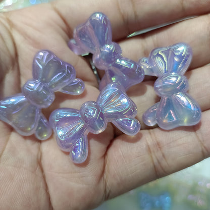 Glow Bow Acrylic Beads 20x29mm Glow In The Dark Powder 100pcs