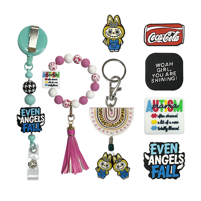 Silicone Focal Beads Soda Can Cartoon Text Bold Phrases 20pcs 5