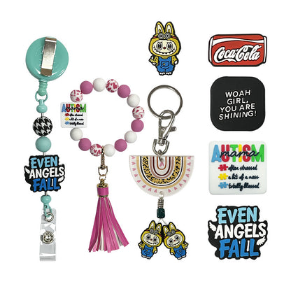 Silicone Focal Beads Soda Can Cartoon Text Bold Phrases 20pcs 5