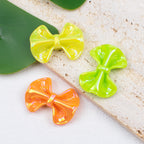 Plated Fat Bow Acrylic Beads 24mm Solid Glossy Color 100pcs 3