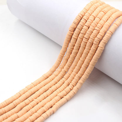 Flat Clay Beads 6mm Solid Color Polymer Spacer Discs 10strands 43